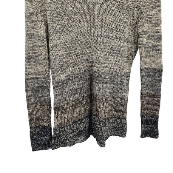 Coldwater Creek Sweater Jumper Wool Linen Open Knit Ombre Striped Long Sleeve M - Picture 9 of 12